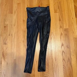 Black Faux Leather Leggings - SPANX